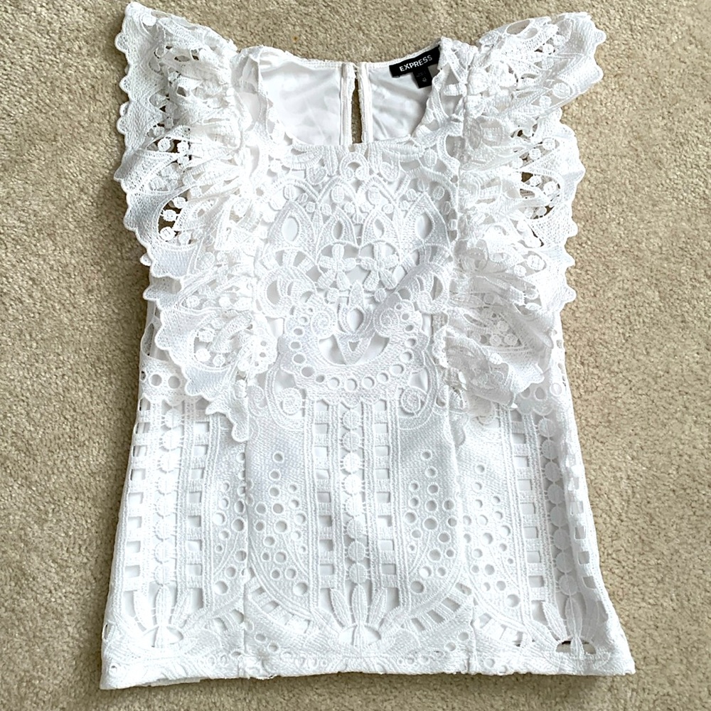 Express white lace top